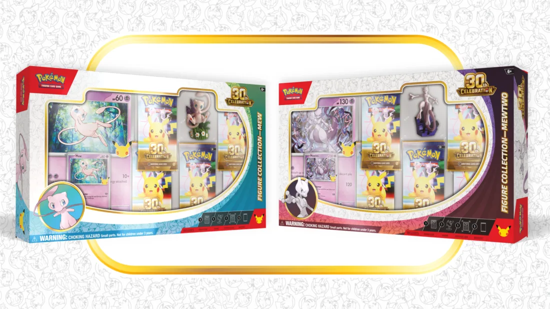 30th Celebration Figure Collections with sculpted Mew and Mewtwo figures