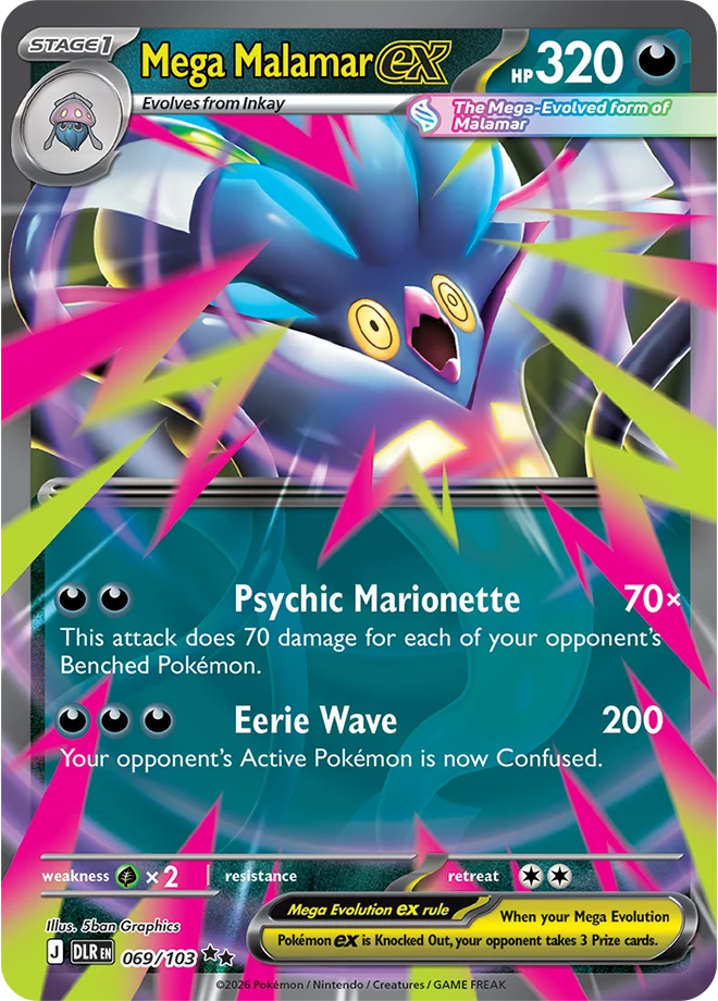 Mega Malamar ex card number 69 from Delta Reign