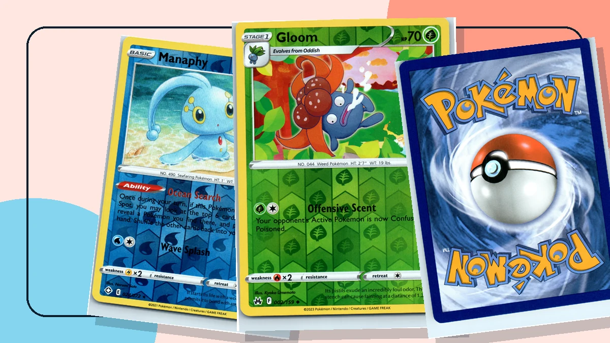 Pokémon cards arranged to compare border centering