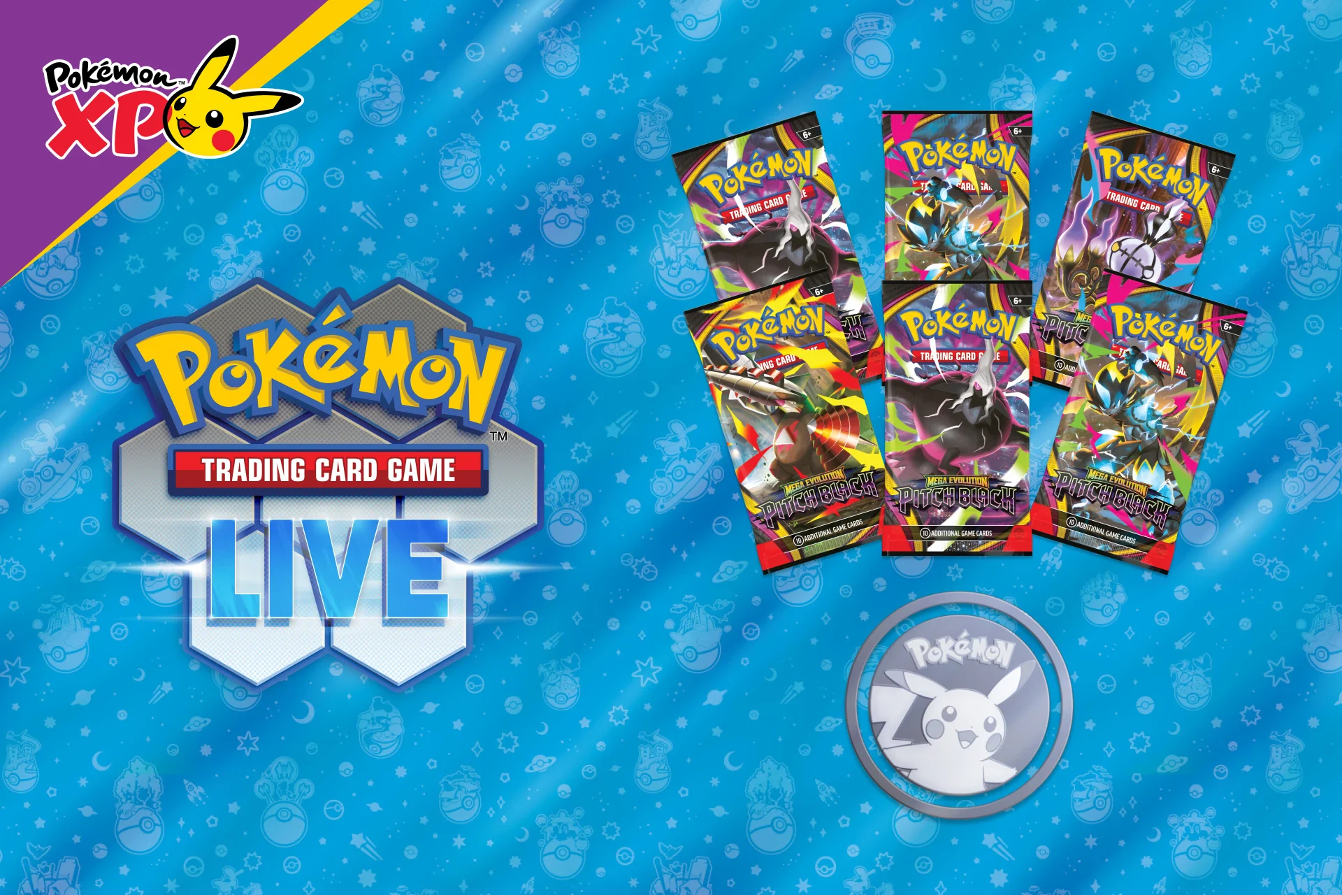 Official Pokémon TCG Live Pitch Black pack and event token reward artwork